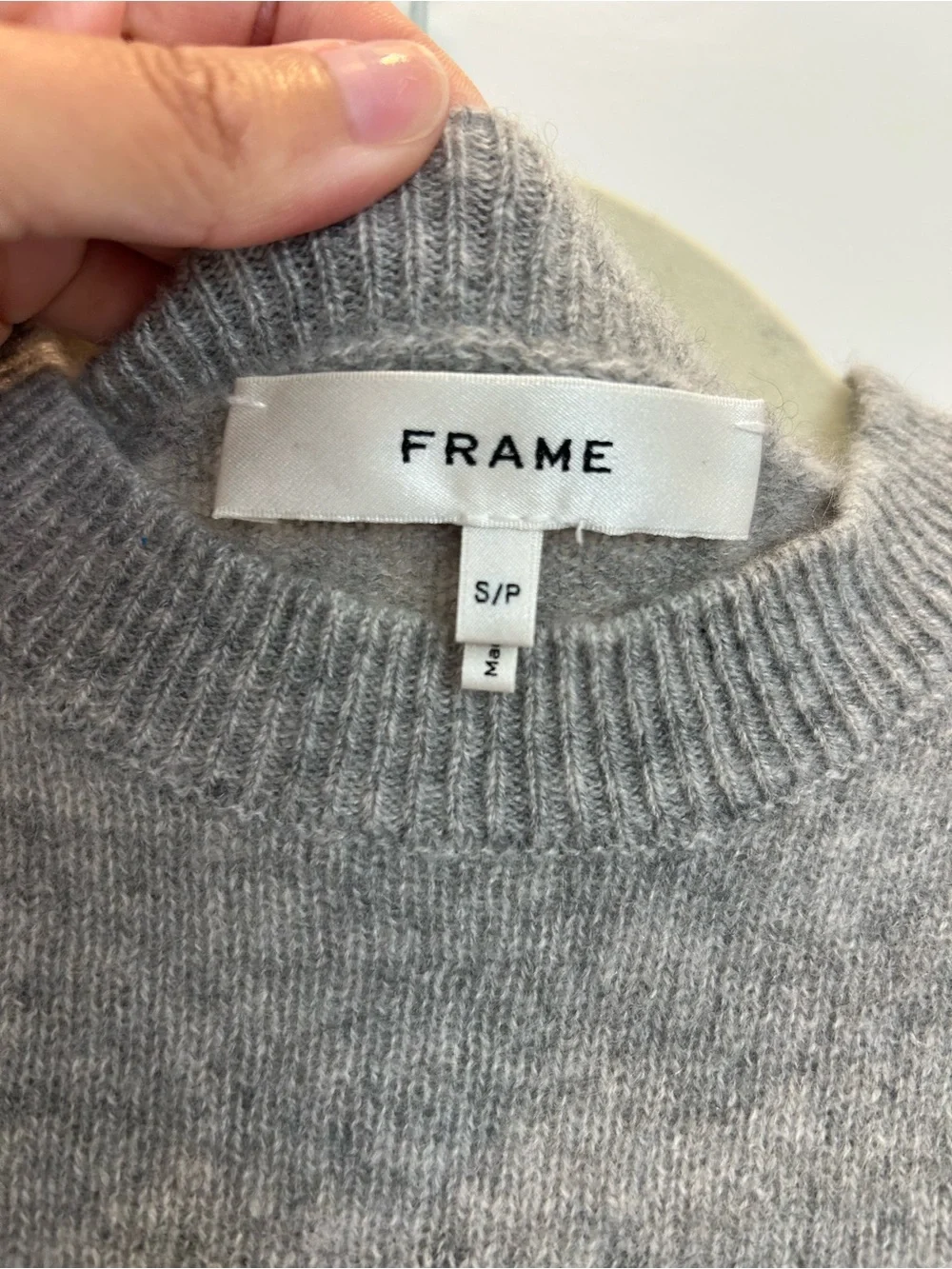 Frame Frankie 100% Cashmere Ruched Puff Sleeve Sweater Gray Short Sleeve Small